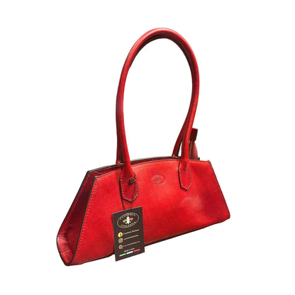 persefone borsa in pelle rossa da donna borsa fatta a mano in cuoio made in italy cuoieria italiana®