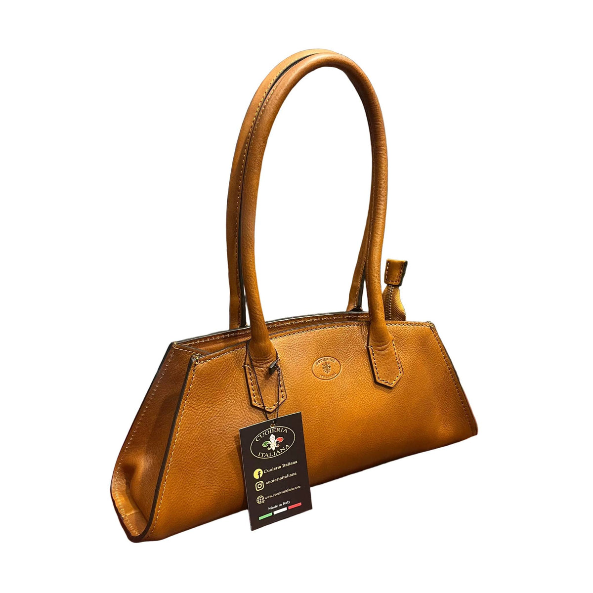 persefone borsa in pelle tinta cuoio naturale da donna borsa fatta a mano in cuoio made in italy cuoieria italiana®