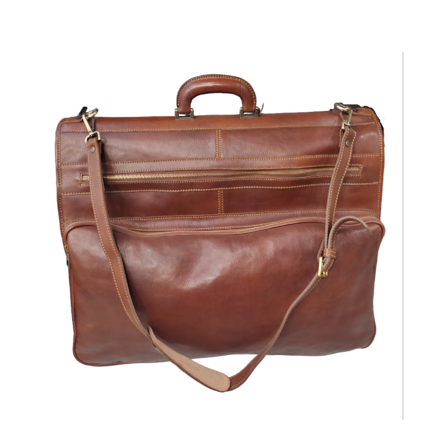 Sac de voyage à double fond en cuir multicolore