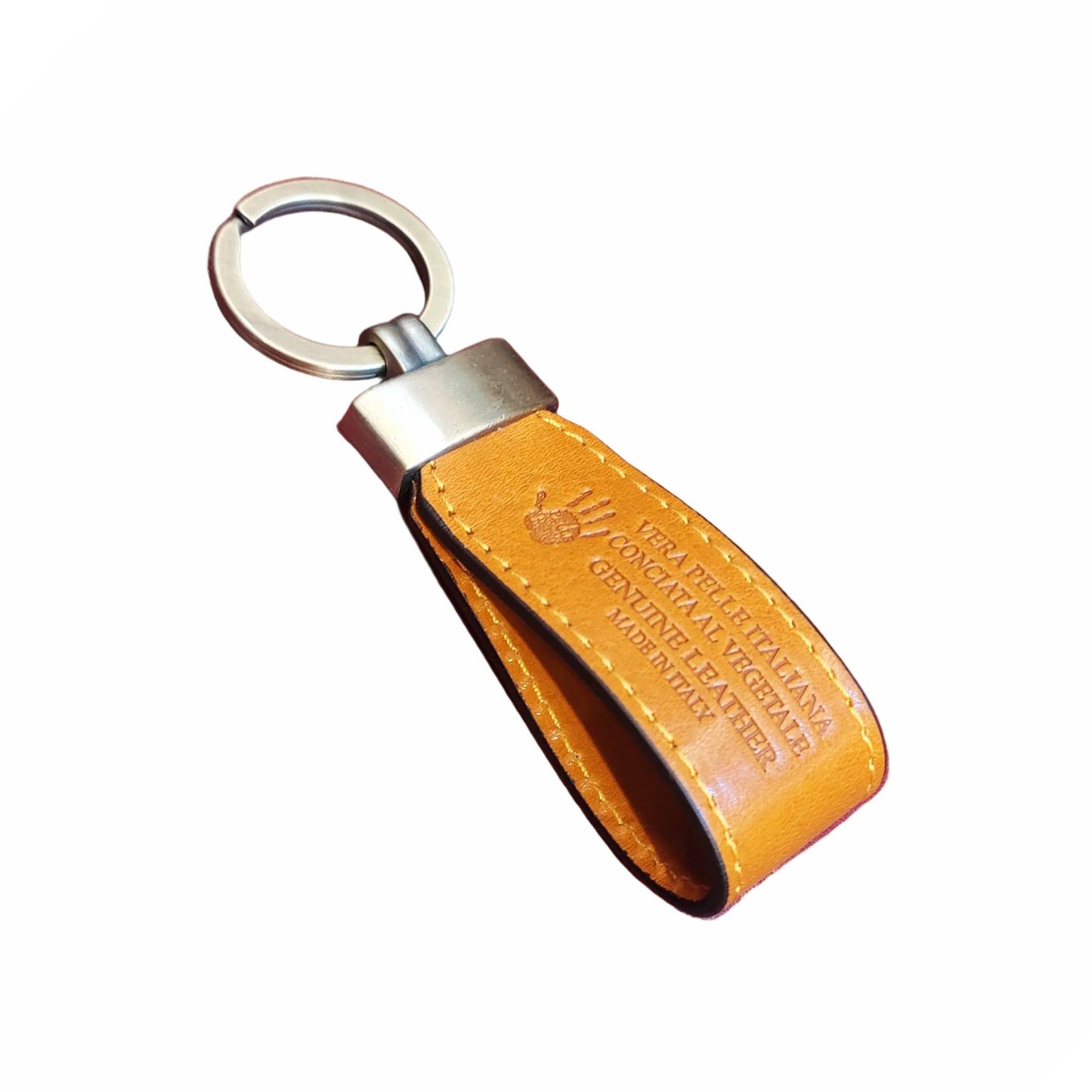 porta chiavi in pelle giallo artigianale accessorio in cuoio made in italy cuoieria italiana