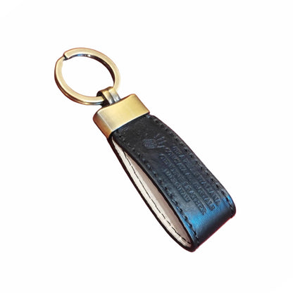 porta chiavi in pelle nero e bianco artigianale accessorio in cuoio made in italy cuoieria italiana