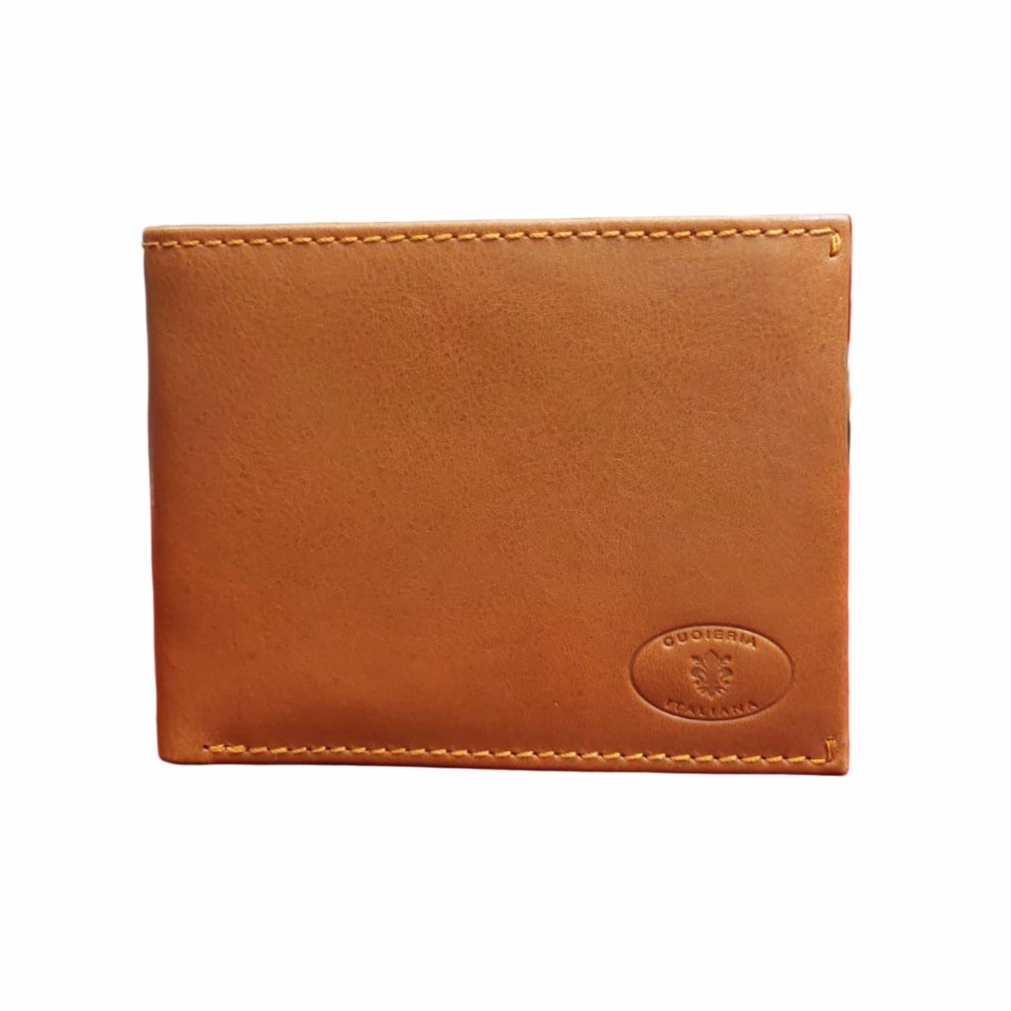 portafoglio da uomo classico in pelle cuoio naturale artigianale made in italy cuoieria italiana