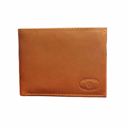 portafoglio da uomo classico in pelle cuoio naturale artigianale made in italy cuoieria italiana