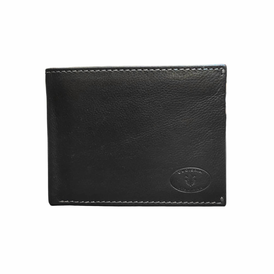 portafoglio da uomo classico in pelle nero artigianale made in italy cuoieria italiana