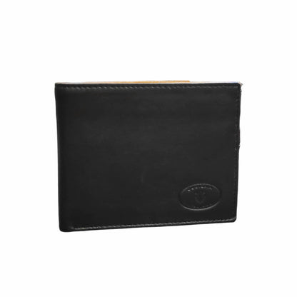 portafoglio da uomo in pelle nero artigianale interno multicolor made in italy cuoieria italiana