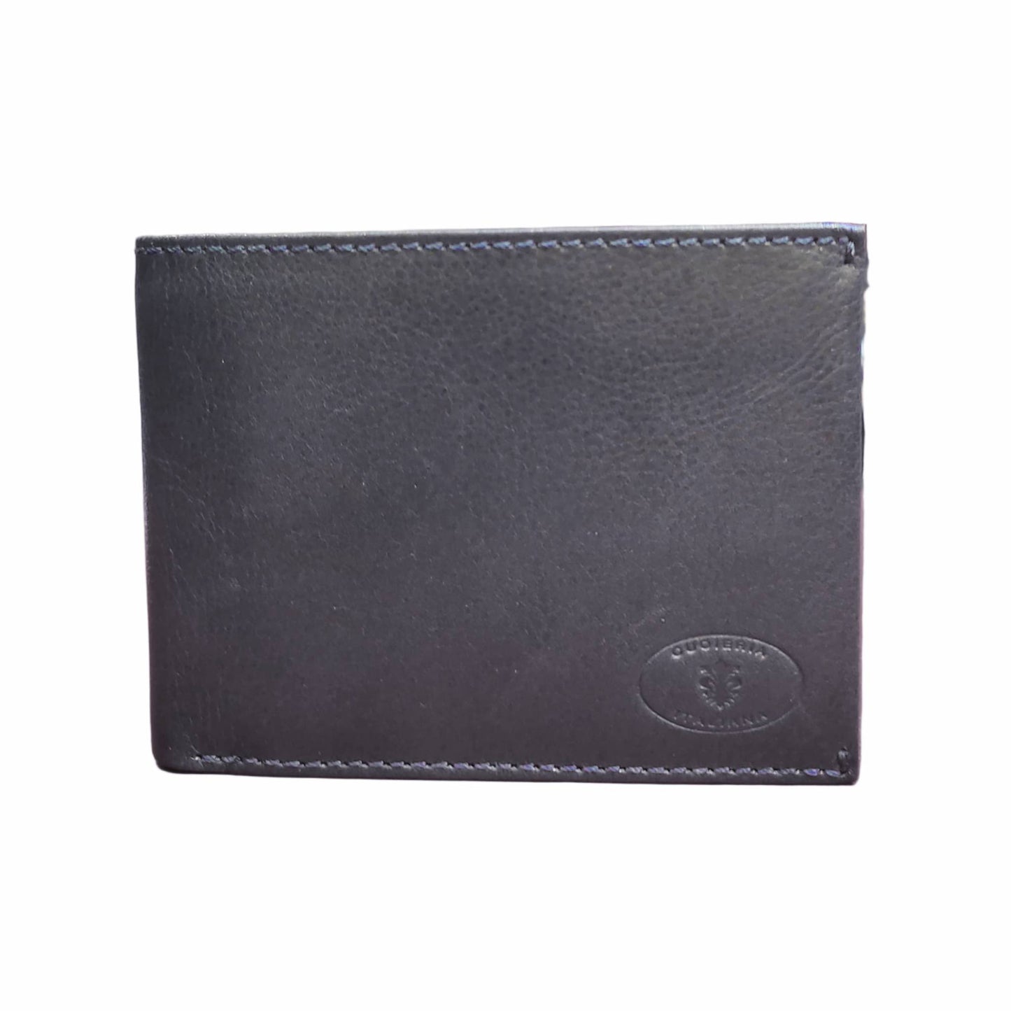 portafoglio da uomo senza porta monete in pelle blu artigianale made in italy cuoieria italiana