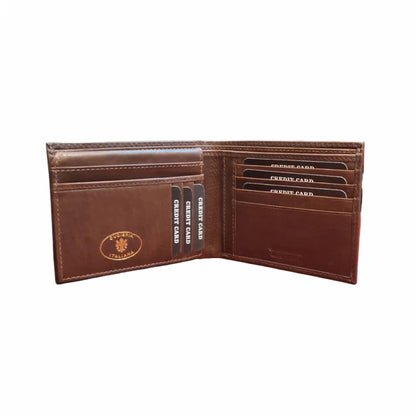 portafoglio da uomo senza porta monete in pelle interno marrone artigianale made in italy cuoieria italiana