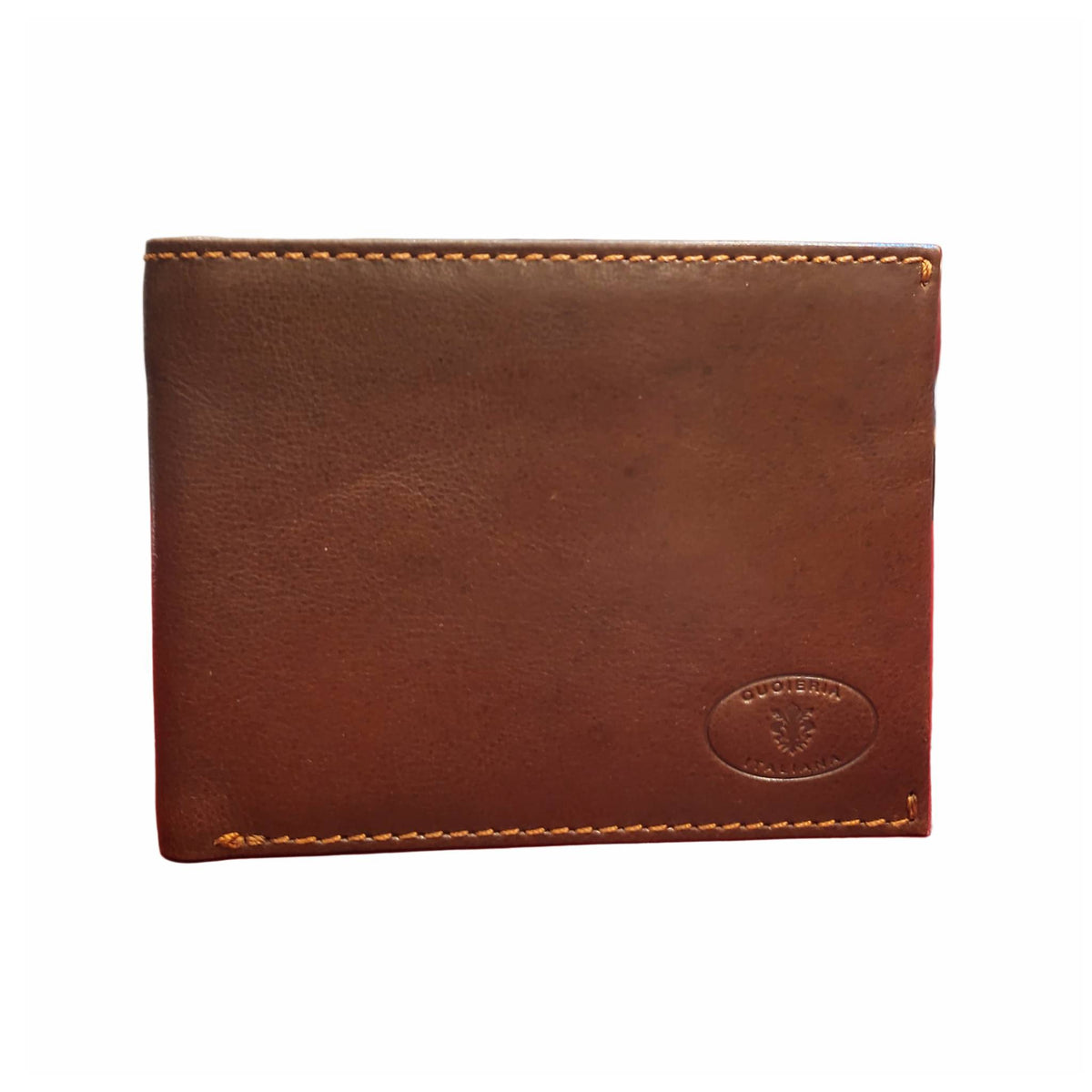 portafoglio da uomo senza porta monete in pelle marrone artigianale made in italy cuoieria italiana