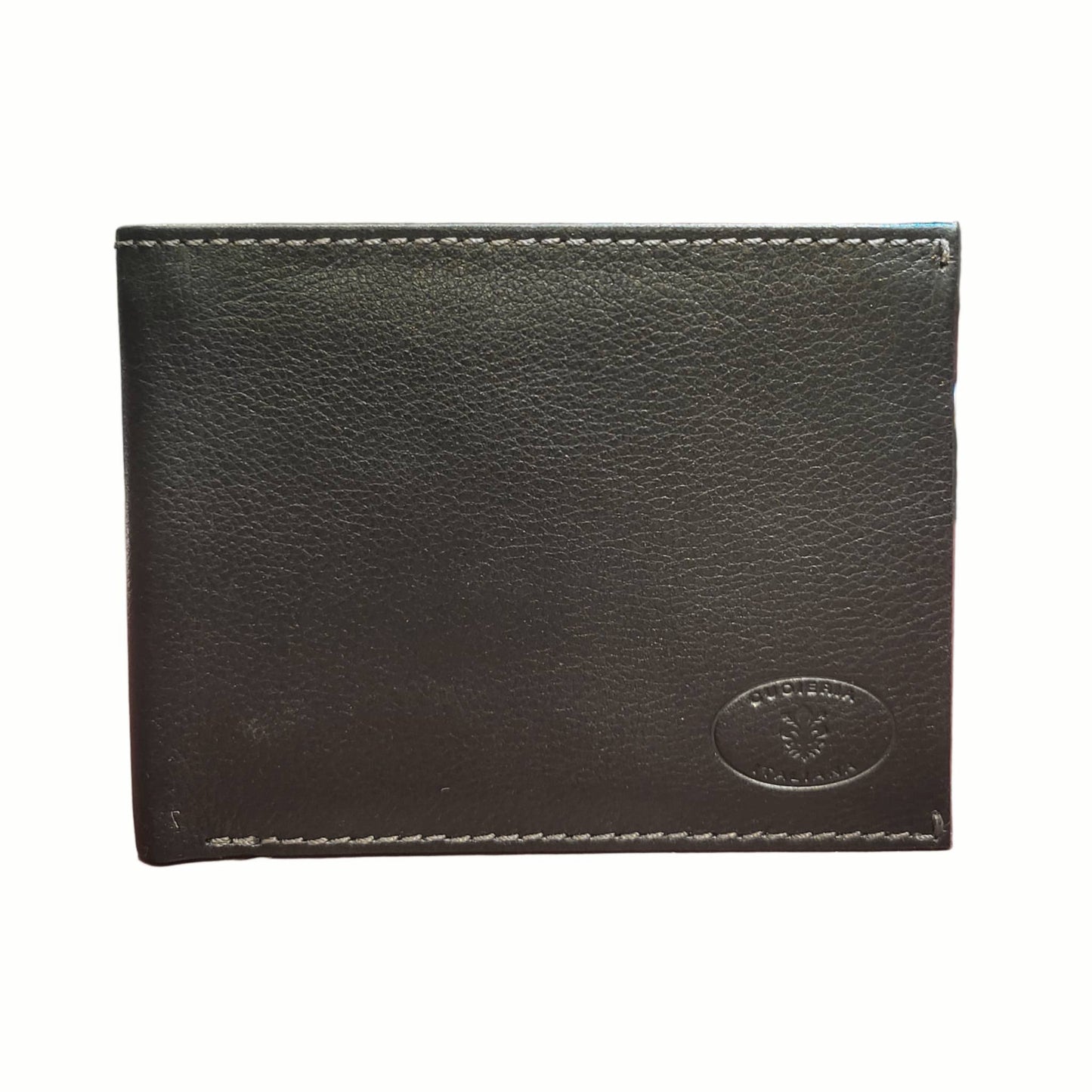 portafoglio da uomo senza porta monete in pelle nero artigianale made in italy cuoieria italiana