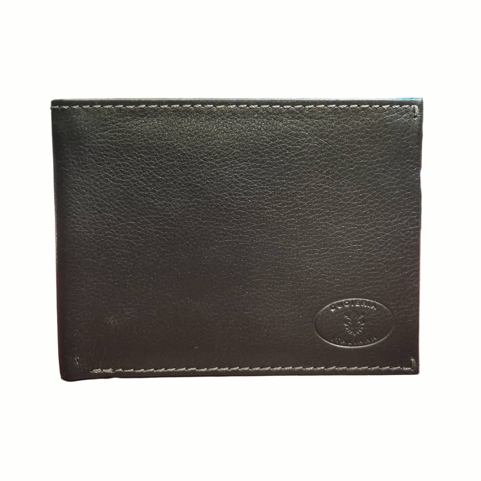 portafoglio da uomo senza porta monete in pelle nero artigianale made in italy cuoieria italiana