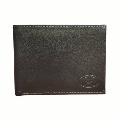 portafoglio da uomo senza porta monete in pelle nero artigianale made in italy cuoieria italiana