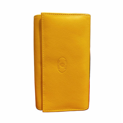 portafoglio grande in pelle giallo artigianale uomo e donna made in italy cuoieria italiana