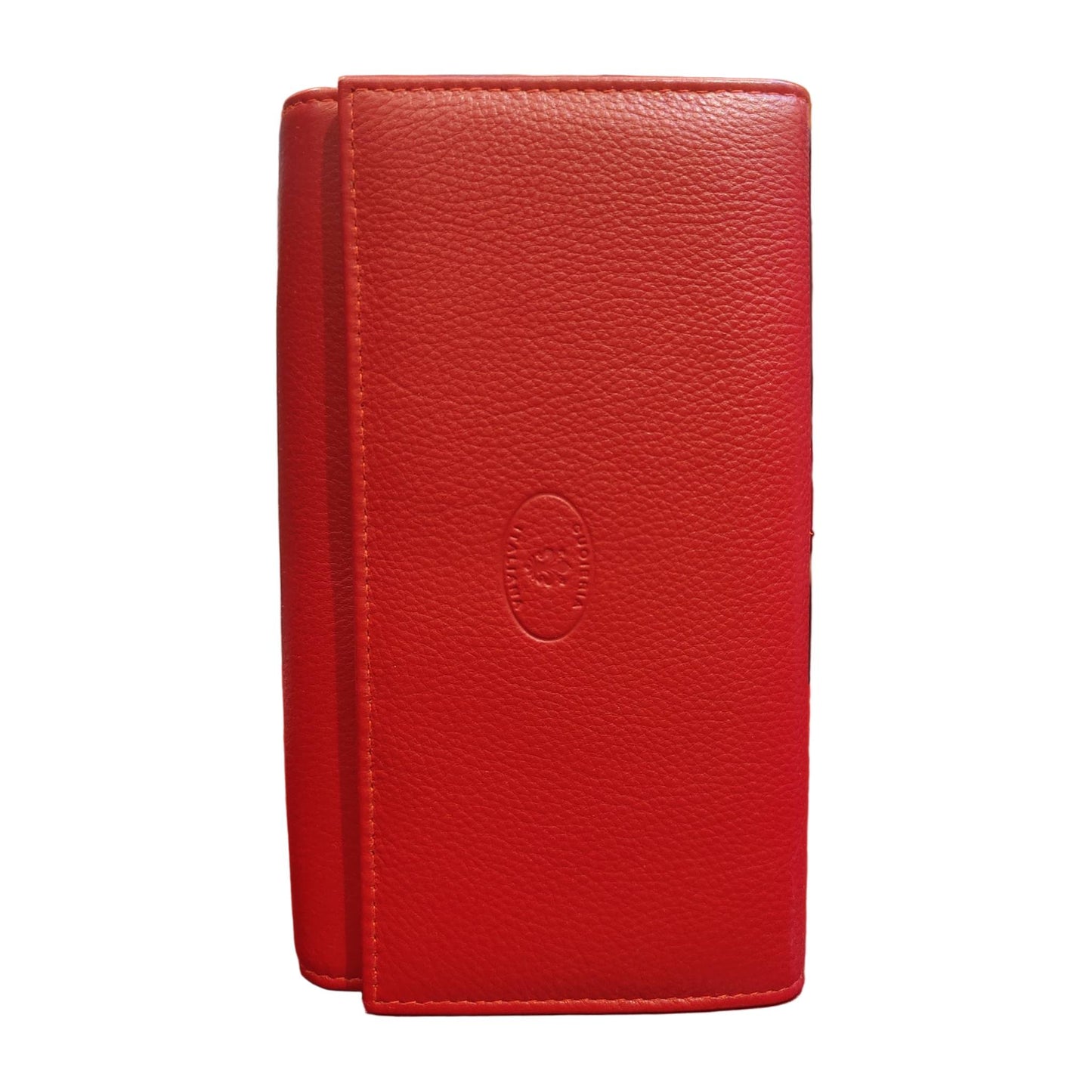 portafoglio grande in pelle rosso artigianale uomo e donna made in italy cuoieria italiana