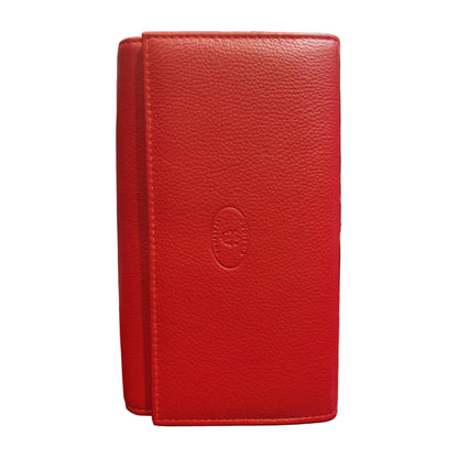 portafoglio grande in pelle rosso artigianale uomo e donna made in italy cuoieria italiana