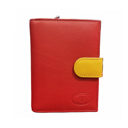 portafoglio medio compatto in pelle rosso artigianale made in italy cuoieria italiana