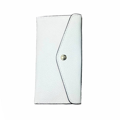 portafoglio sottile in pelle bianco artigianale porta carte in cuoio made in italy cuoieria italiana