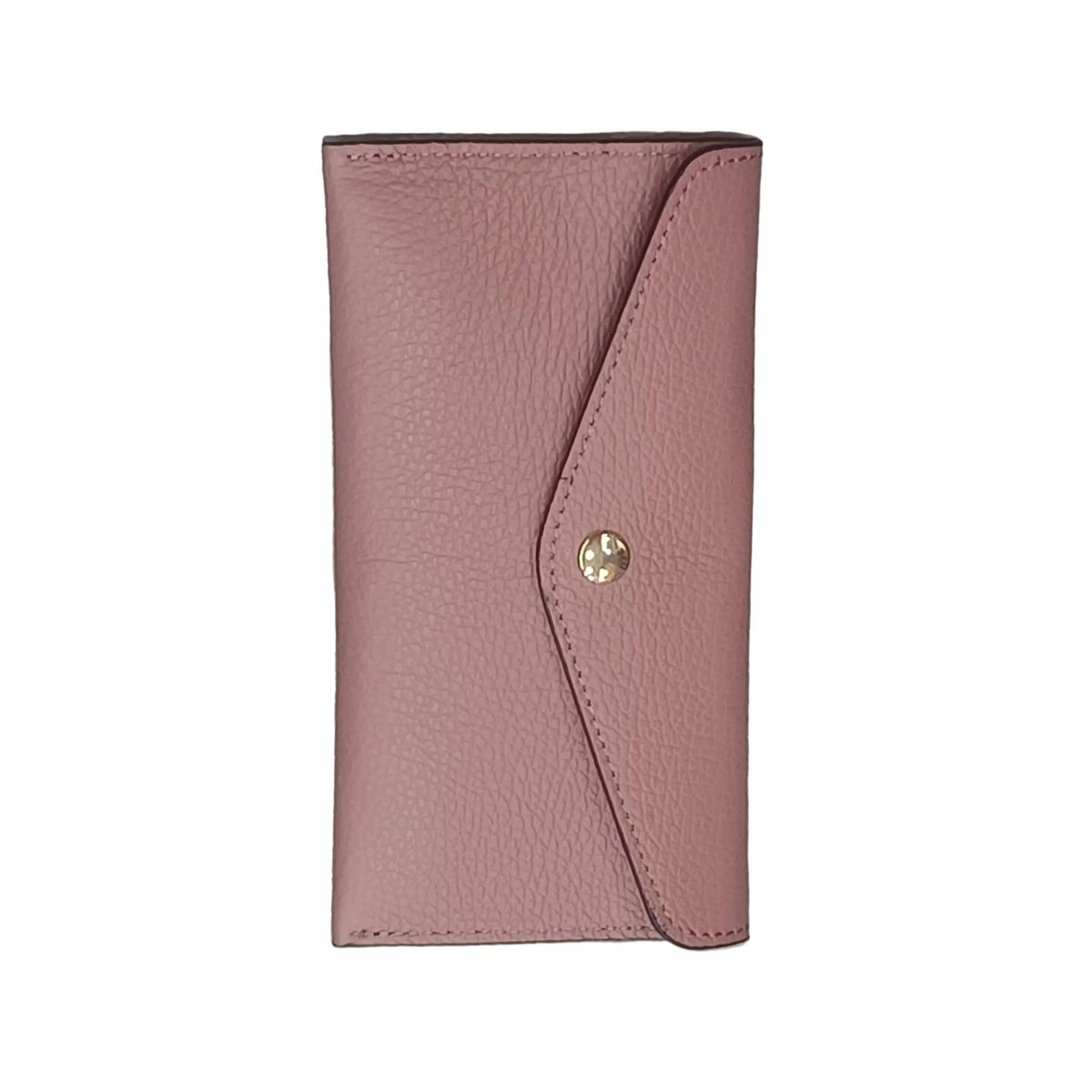 portafoglio sottile in pelle rosa chiaro artigianale porta carte in cuoio made in italy cuoieria italiana