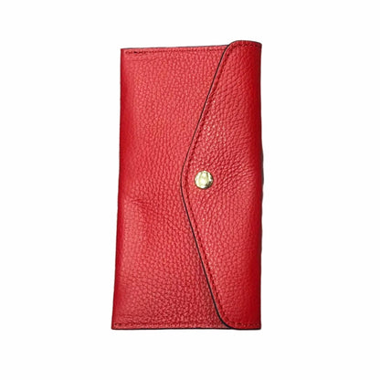 portafoglio sottile in pelle rosso artigianale porta carte in cuoio made in italy cuoieria italiana