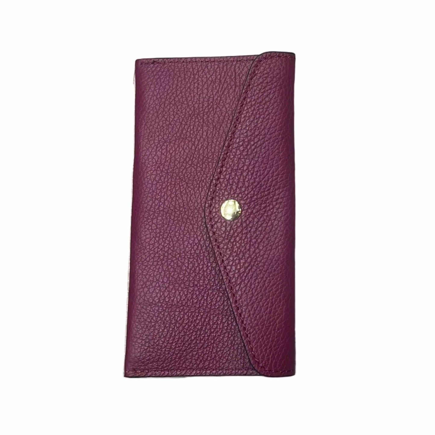 portafoglio sottile in pelle vinaccia artigianale porta carte in cuoio made in italy cuoieria italiana