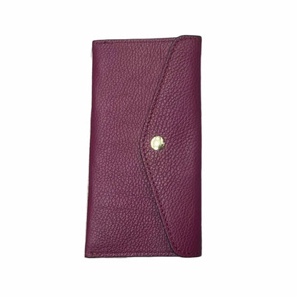 portafoglio sottile in pelle vinaccia artigianale porta carte in cuoio made in italy cuoieria italiana