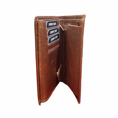 Portafoglio da uomo verticale in pelle artigianale | Made in Italy – Cuoieria Italiana