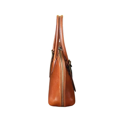 profilo lato chiuso elios borsa elegante in pelle da donna artigianale made in italy cuoieria italiana