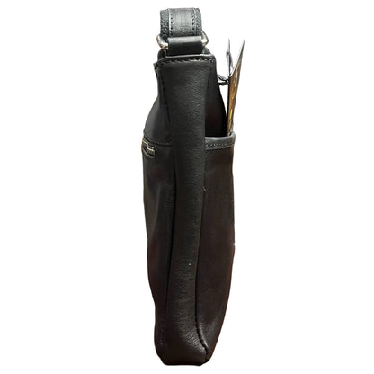 profilo lato larghezza legionario borsello senza pattina in pelle nero da uomo accessorio fatto a mano in cuoio made in italy cuoieria italiana®