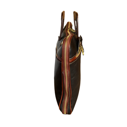 profilo spessore larghezza borsa cartella porta pc in pelle da uomo sottile con manici a scomparsa made in italy cuoieria italiana
