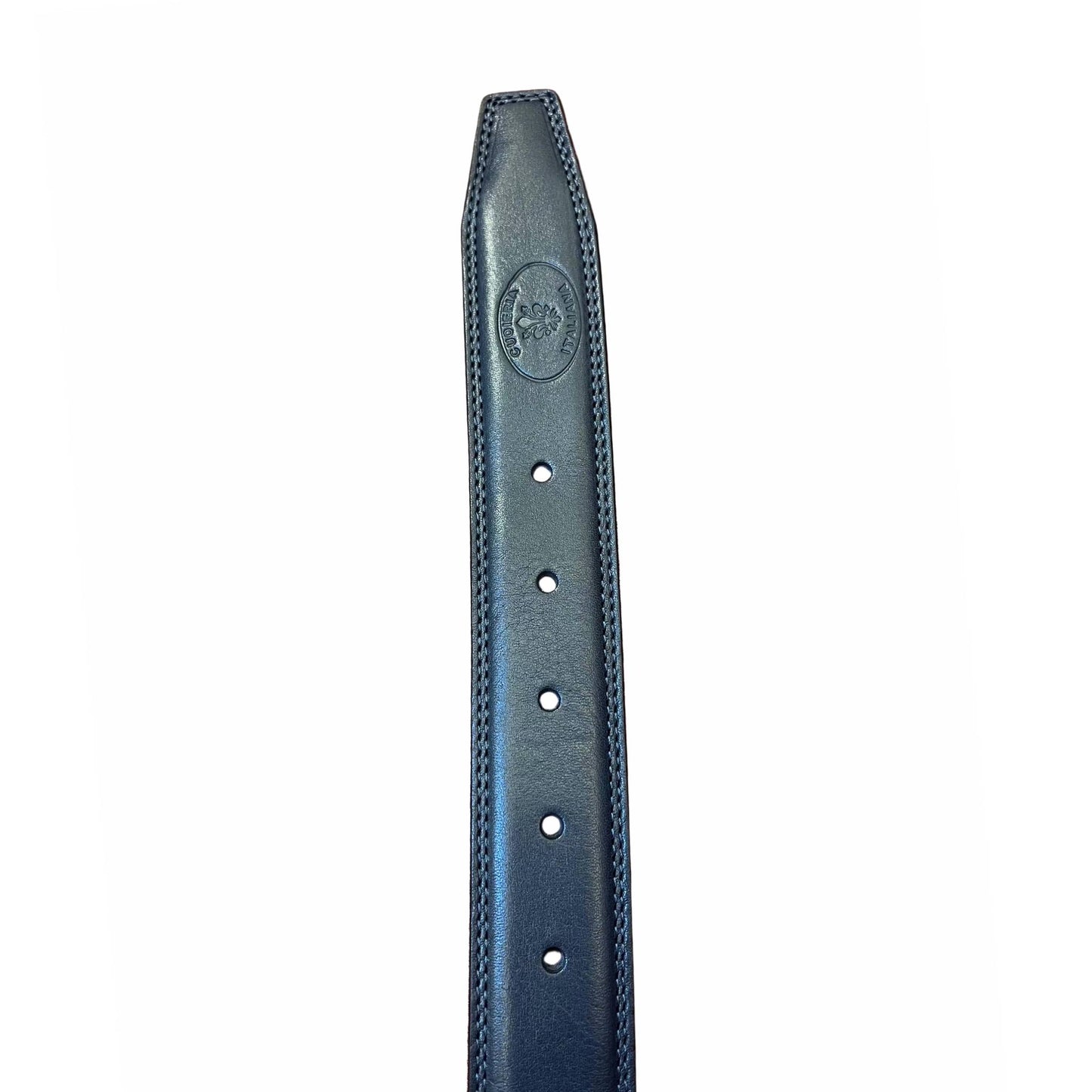 punta cintura blue navy in pelle accessorio in cuoio made in italy cuoieria taliana