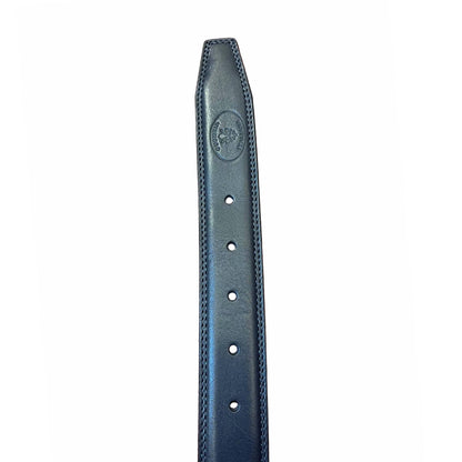 punta cintura blue navy in pelle accessorio in cuoio made in italy cuoieria taliana