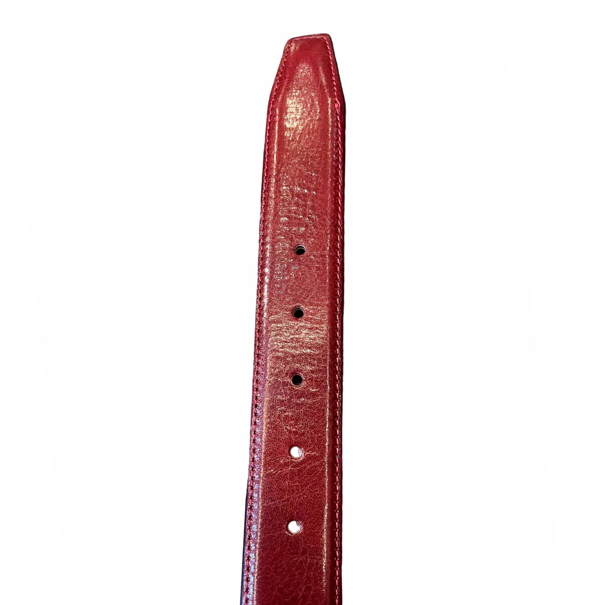 punta cintura rossa in pelle accessorio in cuoio made in italy cuoieria italiana