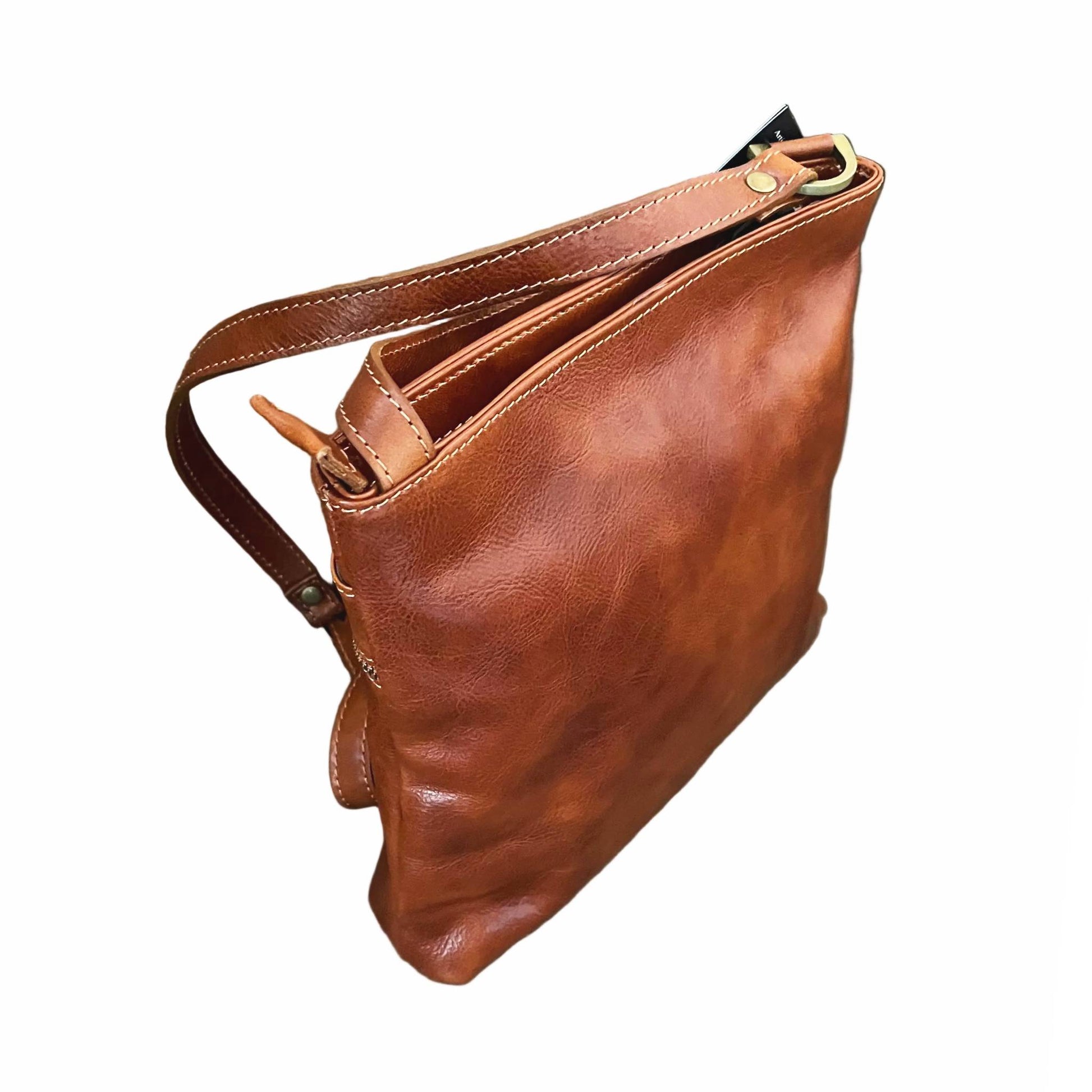 retro borsello west in pelle cuoio naturale da uomo borsa in cuoio artigianale made in italy cuoieria italiana