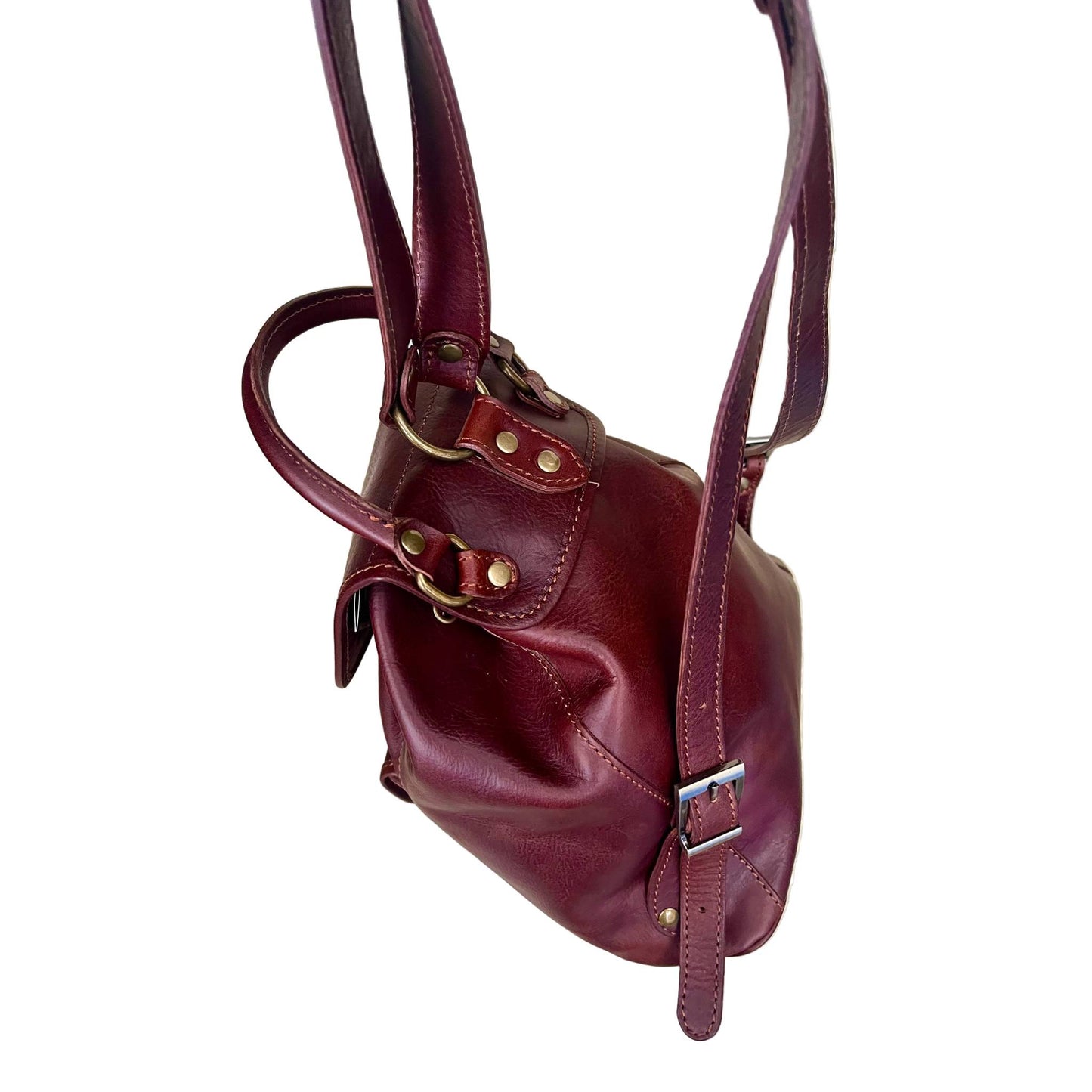 retro e tracolle zaino classico medio in pelle borsa cacciatore in cuoio artigianale made in italy cuoieria italiana
