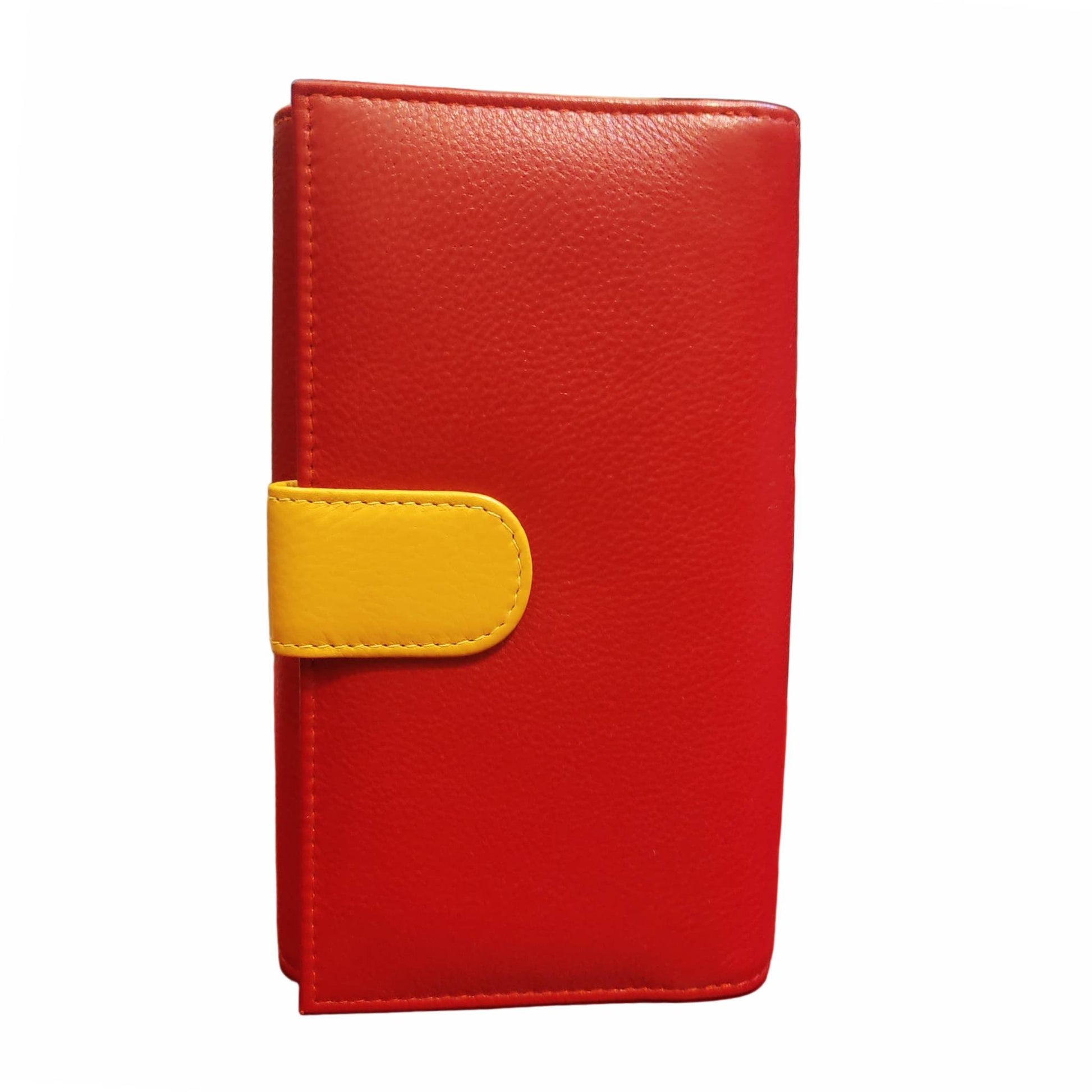 retro portafoglio grande in pelle rosso artigianale uomo e donna made in italy cuoieria italiana