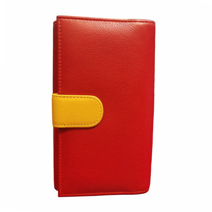 retro portafoglio grande in pelle rosso artigianale uomo e donna made in italy cuoieria italiana