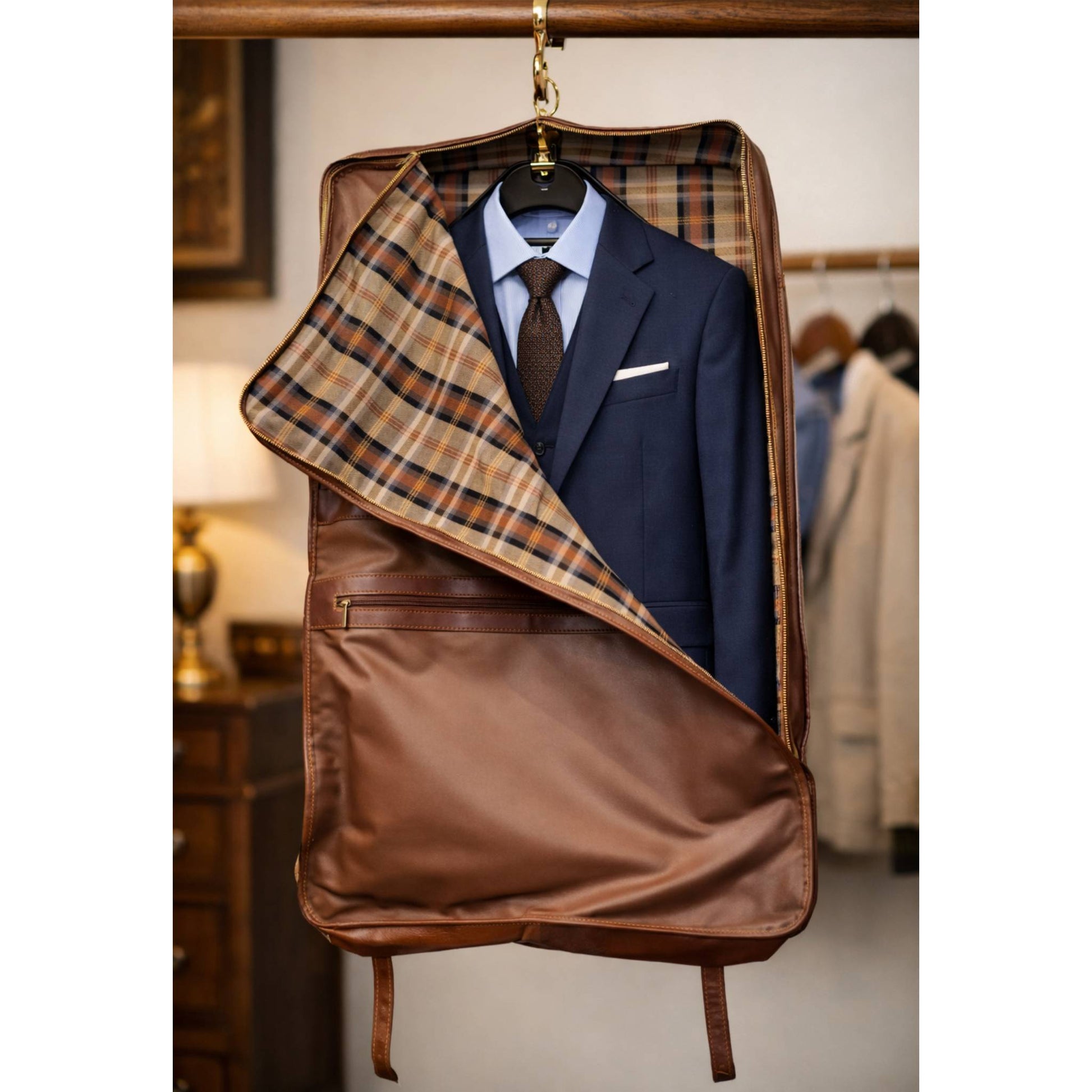 riempito porta abiti in pelle da uomo valigia artigianale da viaggio made in italy cuoieria italiana