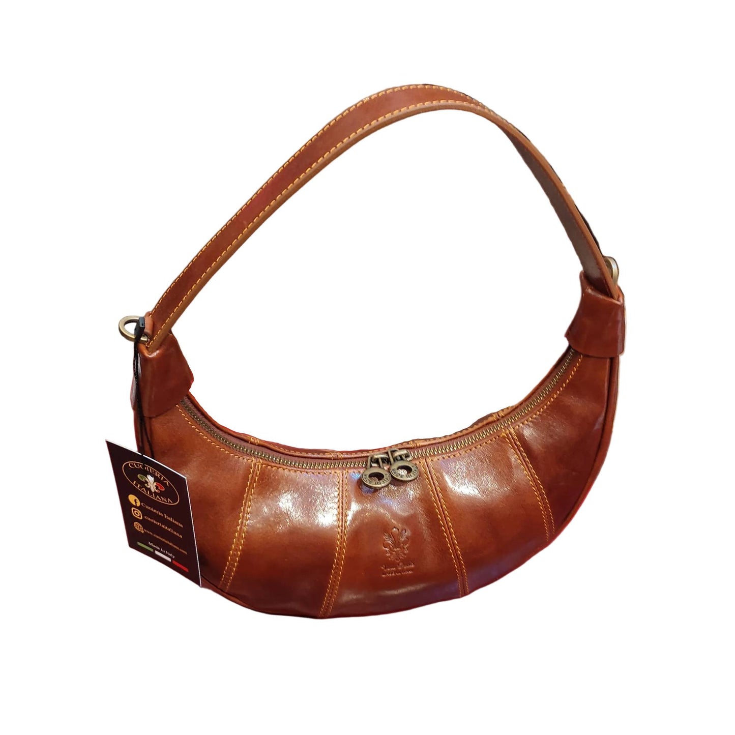 senza tracolla bananina borsa piccola in pelle marrone da donna borsa a tracolla in cuoio made in italy cuoieria italiana
