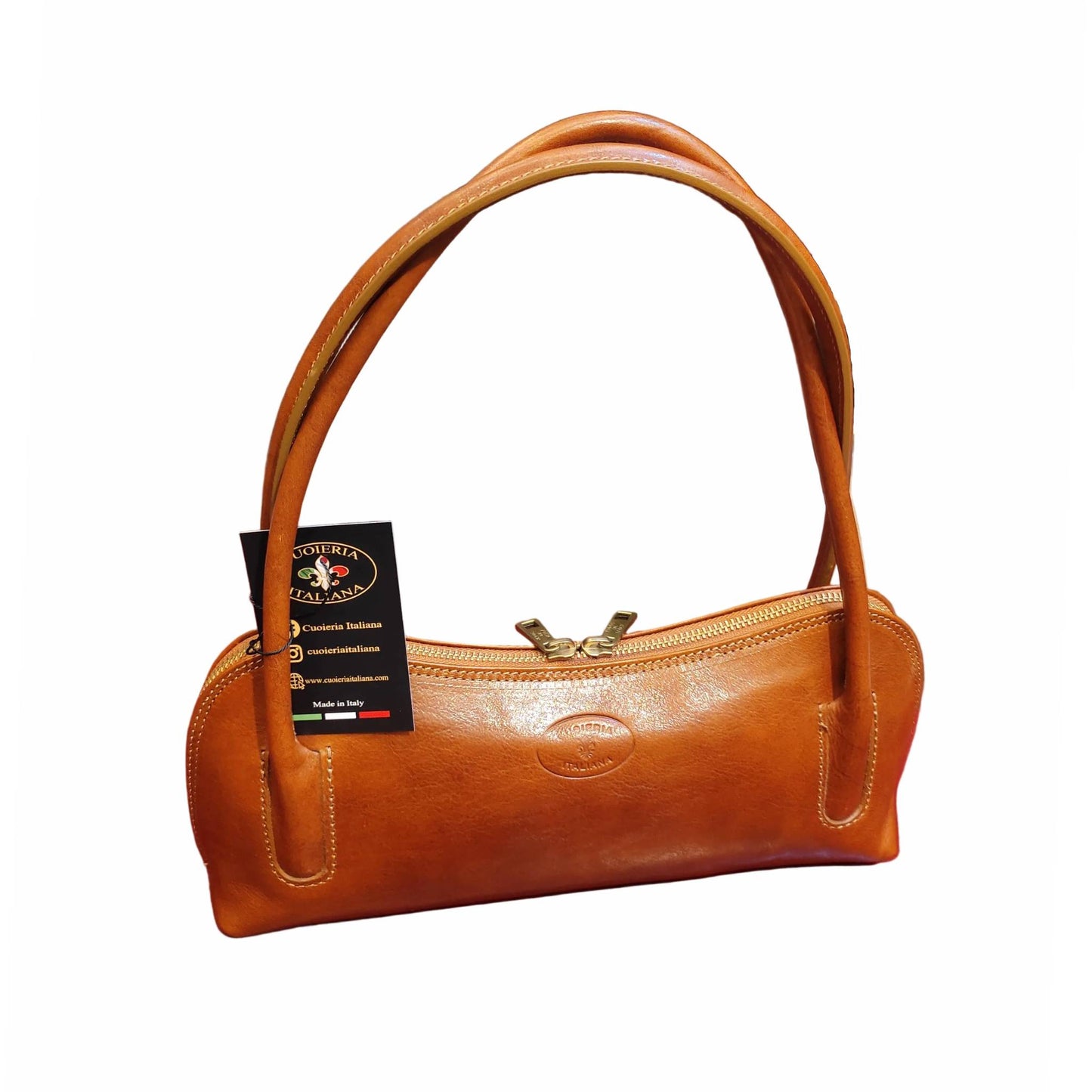 serena borsa elegante a spalla e mano in pelle tinta cuoio naturale borsetta in cuoio da donna artigianale made in italy cuoieria italiana