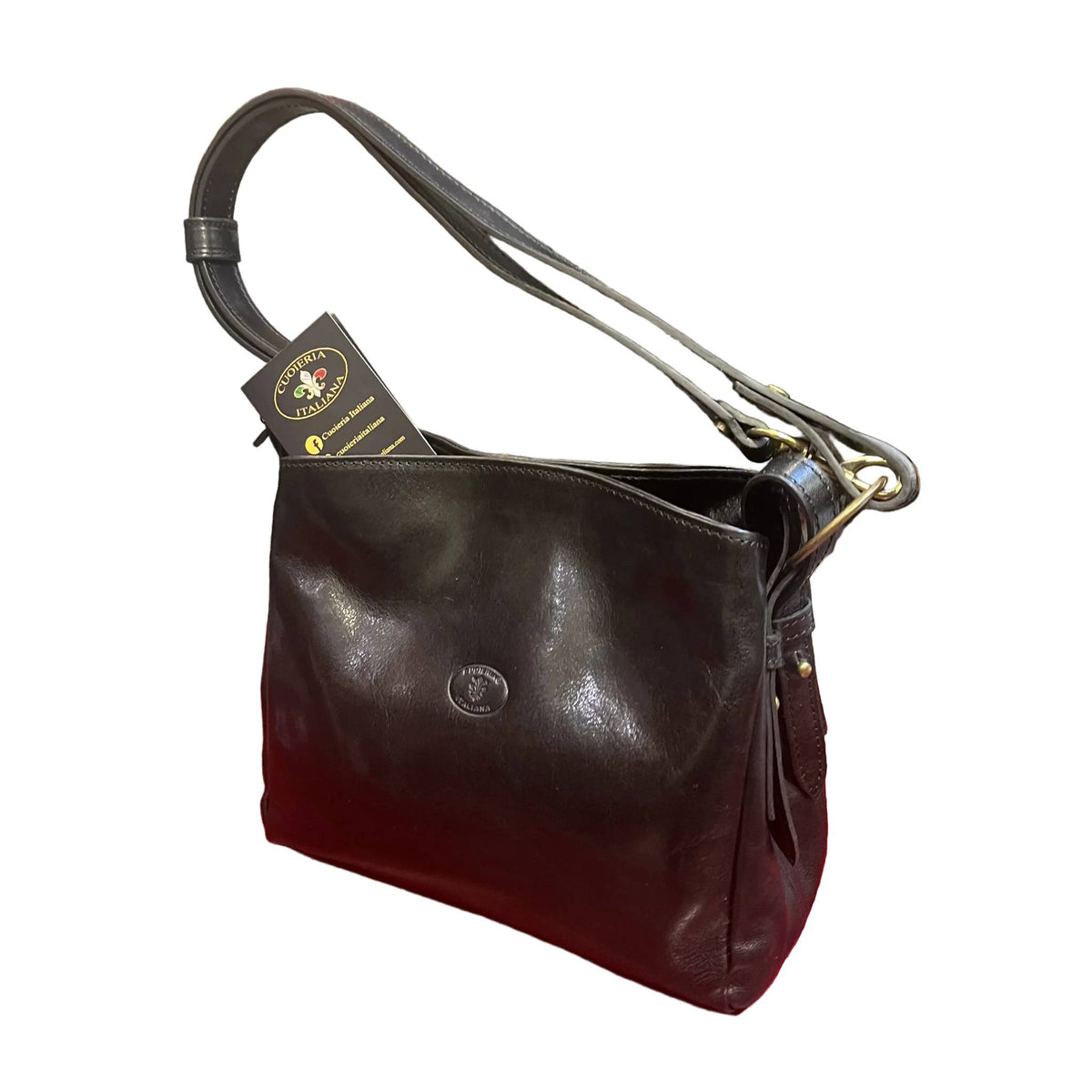 shopper piccola in cuoio da donna borsa in pelle nera fatta a mano made in italy cuoieria italiana®