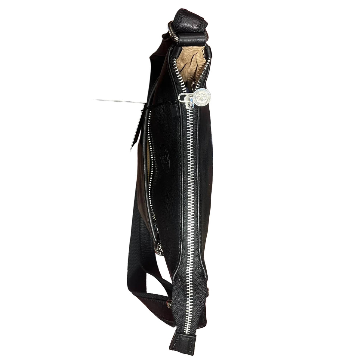 sopra e cerniera in ferro metallo legionario borsello senza pattina in pelle nero da uomo accessorio fatto a mano in cuoio made in italy cuoieria italiana®