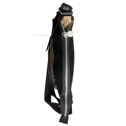 sopra e cerniera in ferro metallo legionario borsello senza pattina in pelle nero da uomo accessorio fatto a mano in cuoio made in italy cuoieria italiana®
