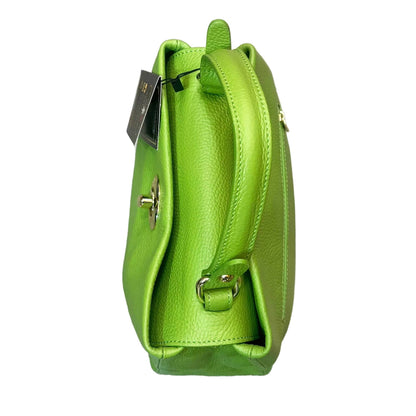 sopra stellaris morbida borsa a tracolla in pelle verde mela da donna artigianale made in italy cuoieria italiana