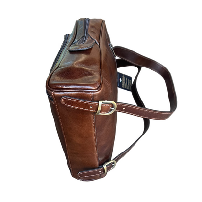 sotto Zaino medio compatto in pelle marrone Borsa in cuoio Made in Italy  Cuoieria Italiana