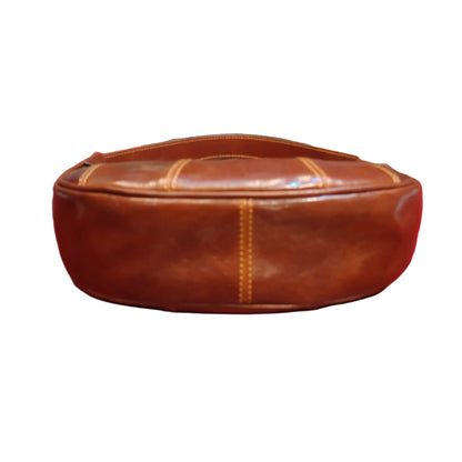 sotto bananina borsa piccola in pelle marrone da donna borsa a tracolla in cuoio made in italy cuoieria italiana