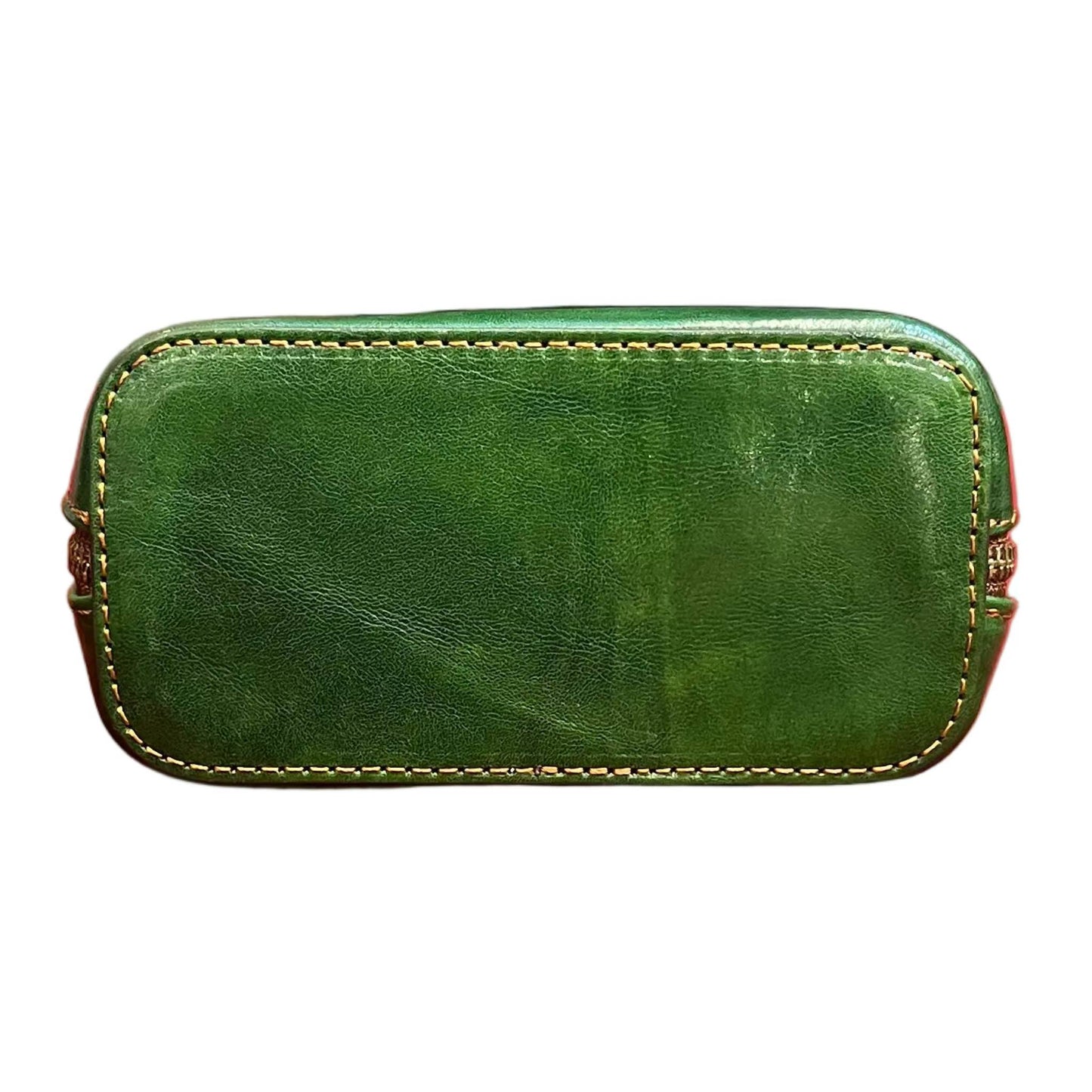 sotto base ambrosia borsa a tracolla in pelle verde e marrone da donna fatta a mano in cuoio made in italy cuoieria italiana
