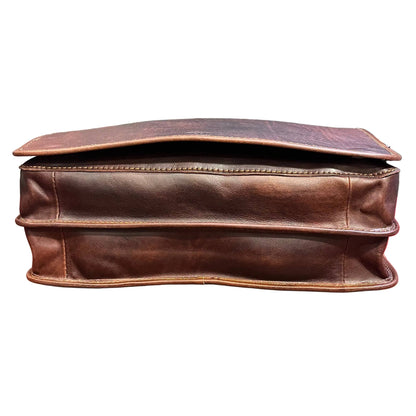 sotto base destiny grande postino cartella in pelle marrone borsa fatta a mano in cuoio made in italy cuoieria italiana®