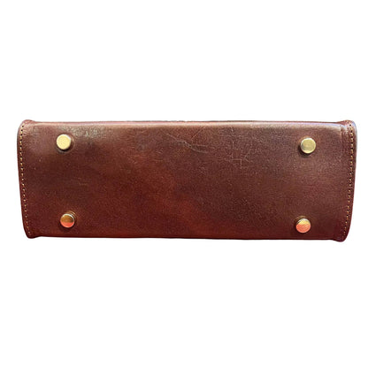sotto base e piedini cometa borsa a tracolla in pelle marrone classico da donna borsa fatta a mano in cuoio made in italy cuoieria italiana
