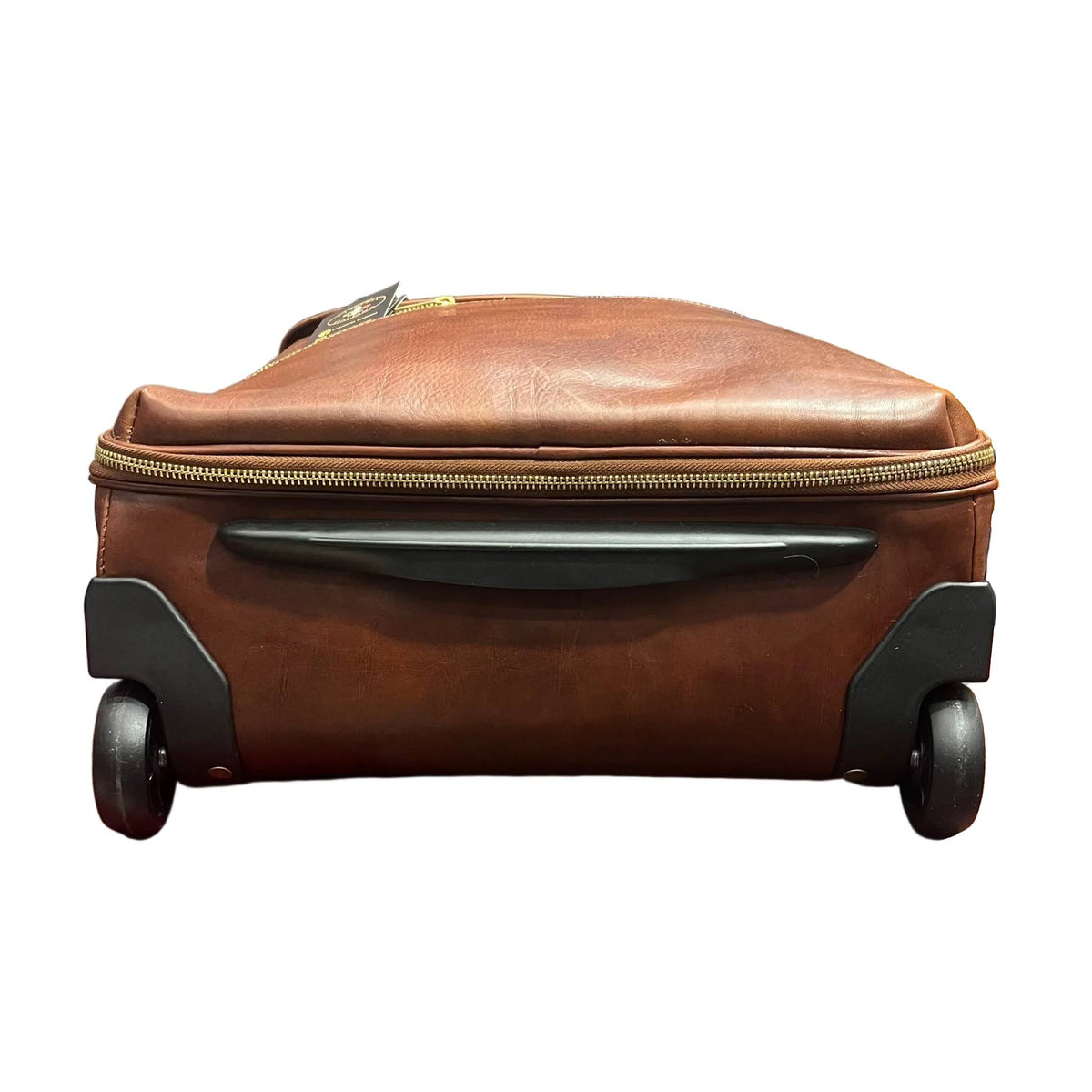 sotto base e ruote corvus valigia in cuoio da bagaglio a mano trolley fatto a mano in pelle marrone classico made in italy cuoieria italiana®