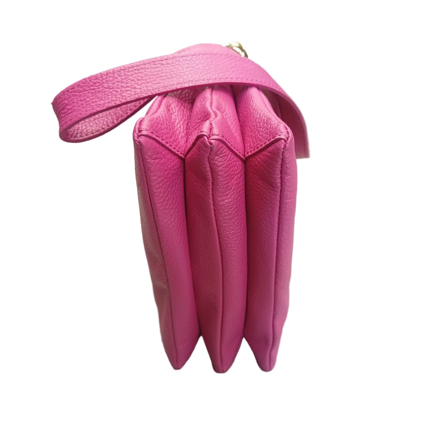 sotto base gemini piccola borsa a tracolla in pelle fucsia da donna artigianale made in italy cuoieria italiana
