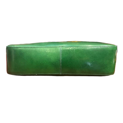 sotto base nebula borsa in pelle verde a tracolla da donna borsa fatta a mano in cuoio made in italy cuoieria italiana®